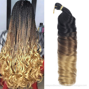 Free Sample French Curls Crochet Box Braids Pre Stretched Synthetic French Curls  Braiding Hair